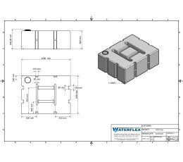 Zbiornik 1000 litrów płaski z przepierzeniem 159x124x59 waterflex biały