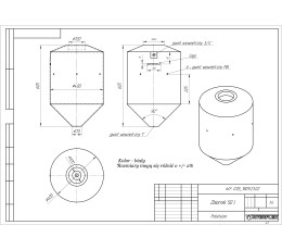 50 liter tank FUNNEL with conical bottom LPDF