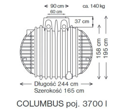zbiornik columbus 3700 litrów waterflex