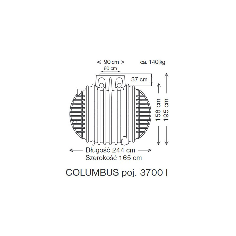 Zbiorniki Columbus 3700 litrów