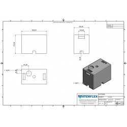 Rysunek techniczny zbiornik 45 litrow z uchwytami eM